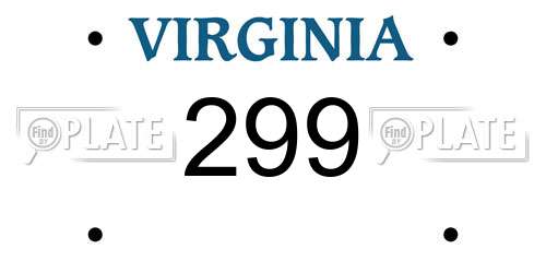 299 Virginia License Plate