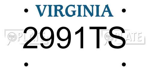 2991TS Virginia License Plate