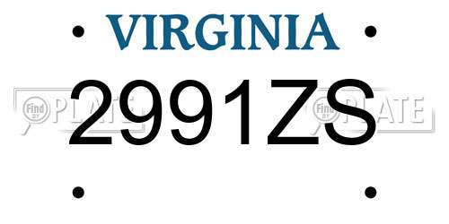 2991ZS Virginia License Plate