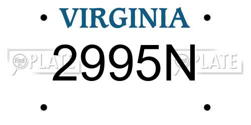 2995N Virginia License Plate