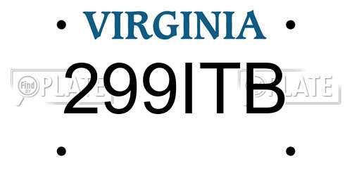 299ITB Virginia License Plate