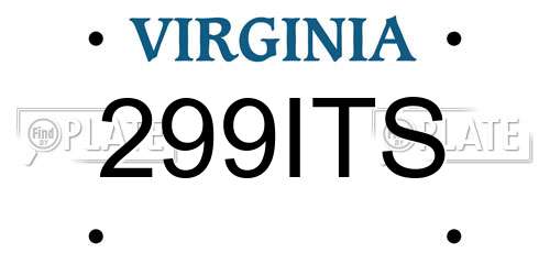 299ITS Virginia License Plate