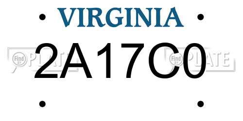 2A17C0 Virginia License Plate