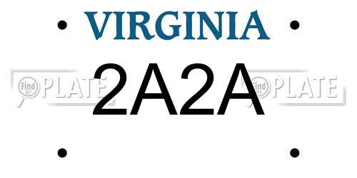 2A2A Virginia License Plate
