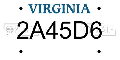 2A45D6 Virginia License Plate