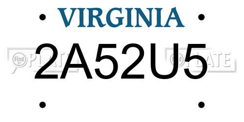 2A52U5 Virginia License Plate