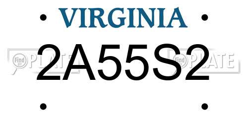2A55S2 Virginia License Plate