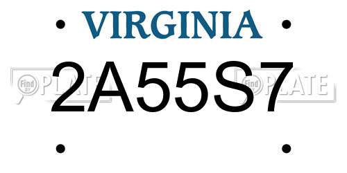 2A55S7 Virginia License Plate