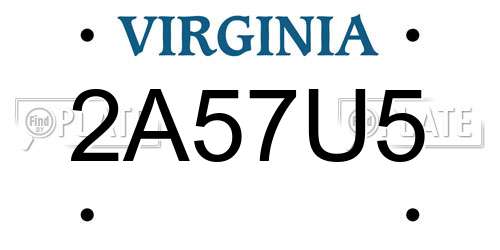 2A57U5 Virginia License Plate