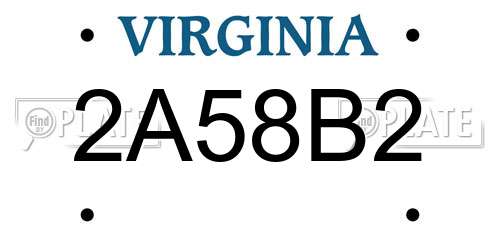 2A58B2 Virginia License Plate