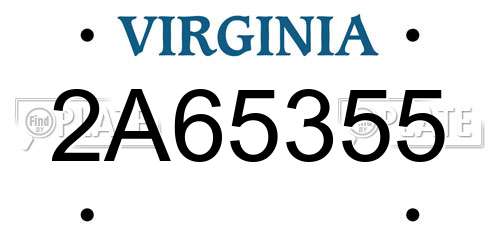 2A65355 Virginia License Plate