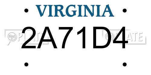 2A71D4 Virginia License Plate