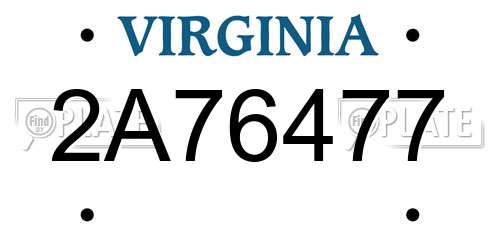 2A76477 Virginia License Plate