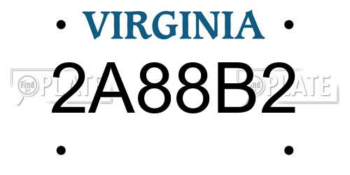 2A88B2 Virginia License Plate