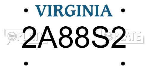 2A88S2 Virginia License Plate