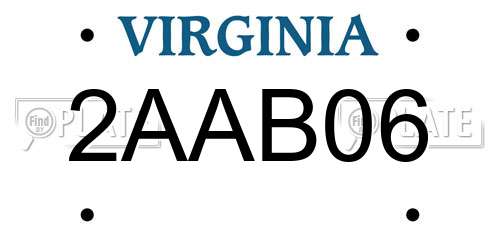 2AAB06 Virginia License Plate