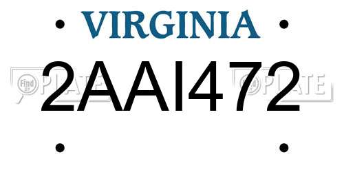 2AAI472 Virginia License Plate