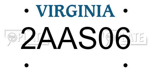 2AAS06 Virginia License Plate