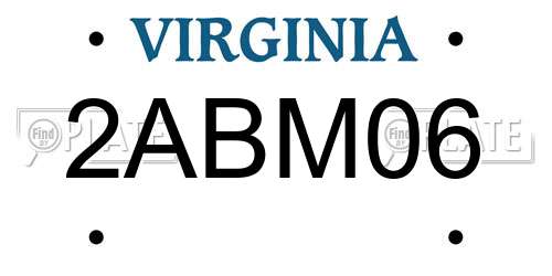2ABM06 Virginia License Plate