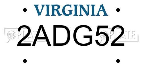 2ADG52 Virginia License Plate