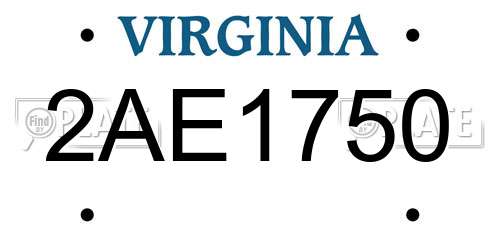 2AE1750 Virginia License Plate