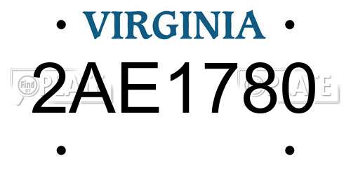 2AE1780 Virginia License Plate