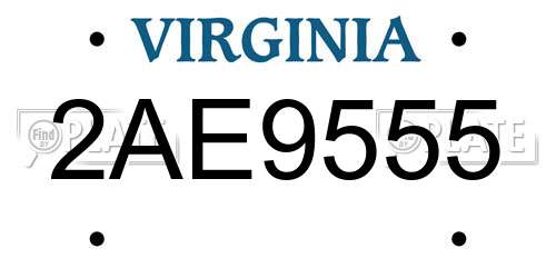 2AE9555 Virginia License Plate