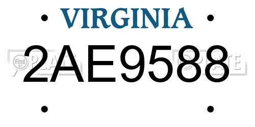 2AE9588 Virginia License Plate