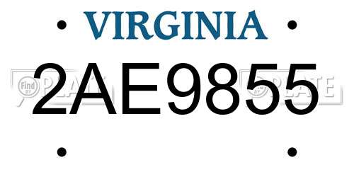 2AE9855 Virginia License Plate