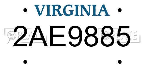 2AE9885 Virginia License Plate