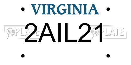 2AIL21 Virginia License Plate