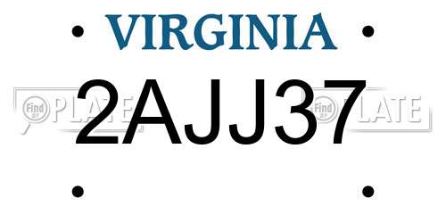 2AJJ37 Virginia License Plate