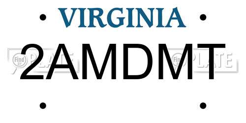 2AMDMT Virginia License Plate