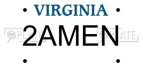 2AMEN Virginia License Plate