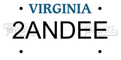 2ANDEE Virginia License Plate