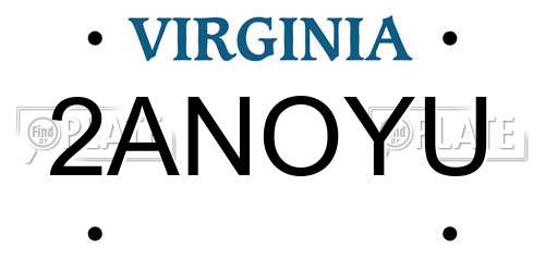 2ANOYU Virginia License Plate