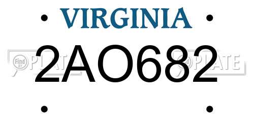 2AO682 Virginia License Plate