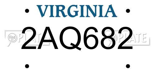 2AQ682 Virginia License Plate