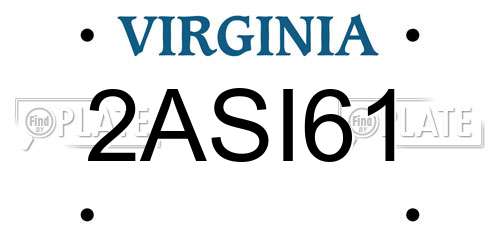 2ASI61 Virginia License Plate