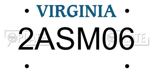 2ASM06 Virginia License Plate