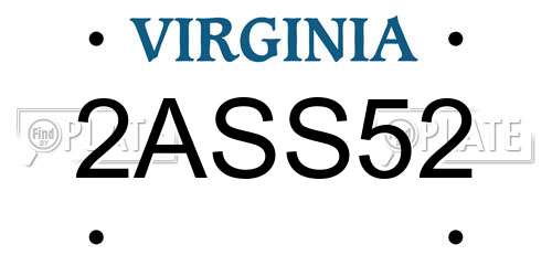 2ASS52 Virginia License Plate