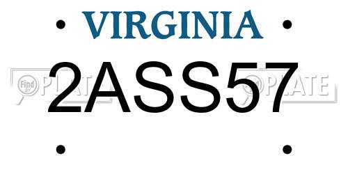 2ASS57 Virginia License Plate