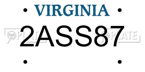 2ASS87 Virginia License Plate