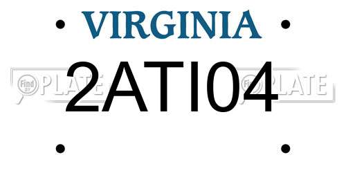2ATI04 Virginia License Plate