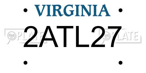 2ATL27 Virginia License Plate