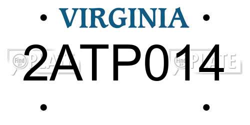 2ATP014 Virginia License Plate