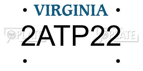 2ATP22 Virginia License Plate