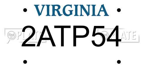2ATP54 Virginia License Plate