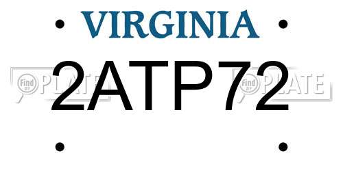 2ATP72 Virginia License Plate
