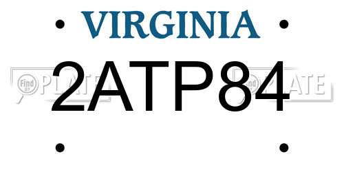 2ATP84 Virginia License Plate